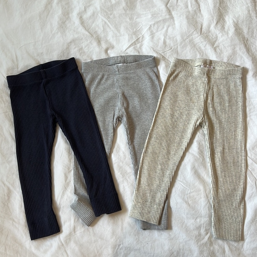 Set of 3 Jamie Kay essential ribbed leggings 6-12M